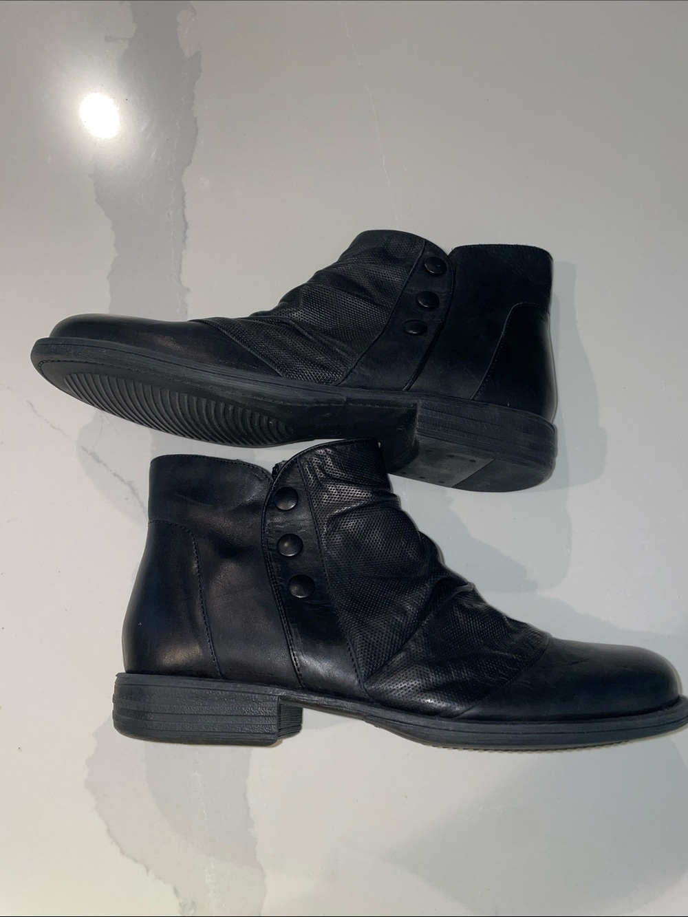 Miz Mooz Ruched Leather Ankle Boots - Lacie 42 US 10